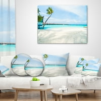 Designart Tropikal Maldivler Adası - Deniz Manzarası Kırlent - 18x18