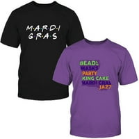 Mardi Gras Mardi Arkadaşlar & Louisiana Sloganı Kısa Kollu Tees, paketi