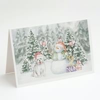 Bichon Frise Noel Hediyeleri Tebrik Kartları ve Zarfları ile Gülümsüyor