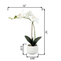 Better Homes & Gardens 14.5 Beyaz Seramikte Yapay Gerçek Dokunmatik Orkide Çiçekleri