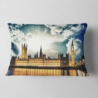 Designart Big Ben İngiltere ve Parlamento Binası - Kırlent - 12x20