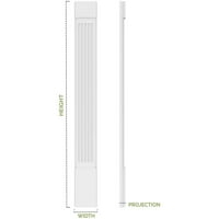 7 W 90 H 2 P Yivli PVC Pilaster w Dekoratif Sermaye ve Taban