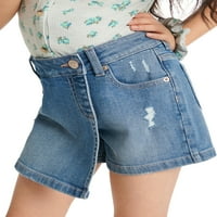 Justice Girls Denim Mini Etek, 6-18 Beden, İnce ve Artı