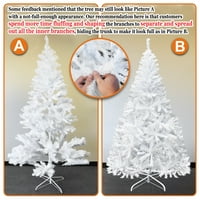 Güneşli 5ft Beyaz Klasik Çam Noel Ağacı Yapay Gerçekçi Doğal Dalları Yeni Noel Tatil Dekorasyon w Katı Metal Standı