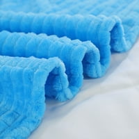 Flanel Polar Battaniye Yumuşak Peluş Atmak Battaniye 50 x60 Mavi