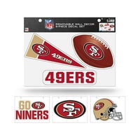 11 6 Parçalı San Francisco 49ers Sportif Çıkarılabilir Duvar Dekor Seti