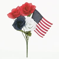 Amerikan Bayrağı çalı, parça ile 13.5 Kırmızı, beyaz ve mavi Güller