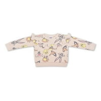 Looney Tunes Bebek ve Yürümeye Başlayan Kız Çocuk Polar Sweatshirt & Eşofman Takımı, Kıyafet Seti