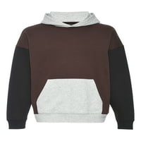 Sınır Yok Erkek ve Büyük Erkek Kapüşonlu Sweatshirt, Baskılı veya Colorblock Polar, Beden XS-5XL