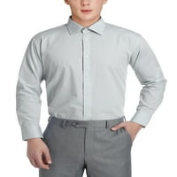 Erkek Gömlekler Slim Fit uzun kollu katı Yayılmış yaka Pamuklu Elbise Gömlek erkekler için
