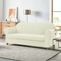 Subrte kanepe kılıfı Slipcover ekstra Streç koltuk minderi Kapak, Loveseat, Fildişi