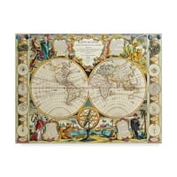 Marka Güzel Sanatlar 'Fransız Dünya Haritası 1755' Vintage Lavoie tarafından Tuval Sanatı