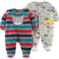 Carter'ın Çocuğum Erkek Bebek Mikrofleece Battaniye Uyku 'N Play Pijama, 2'liPaket