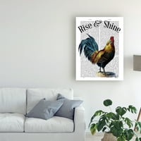 Ticari Marka Güzel Sanatlar 'Rise and Shine Chicken Book' Fab Funky'den Tuval Sanatı
