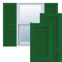 Ekena Millwork 18 W 59 H Gerçek Fit PVC İki eşit Panjur Kepenkleri, Viridian Yeşili