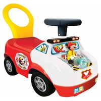 Kiddieland Disney Mickey Mouse İtfaiye Aracı Etkinliği Etkileşimli Binilen Araba, Kırmızı